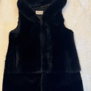 Belle Fare Black Faux Fur Vest